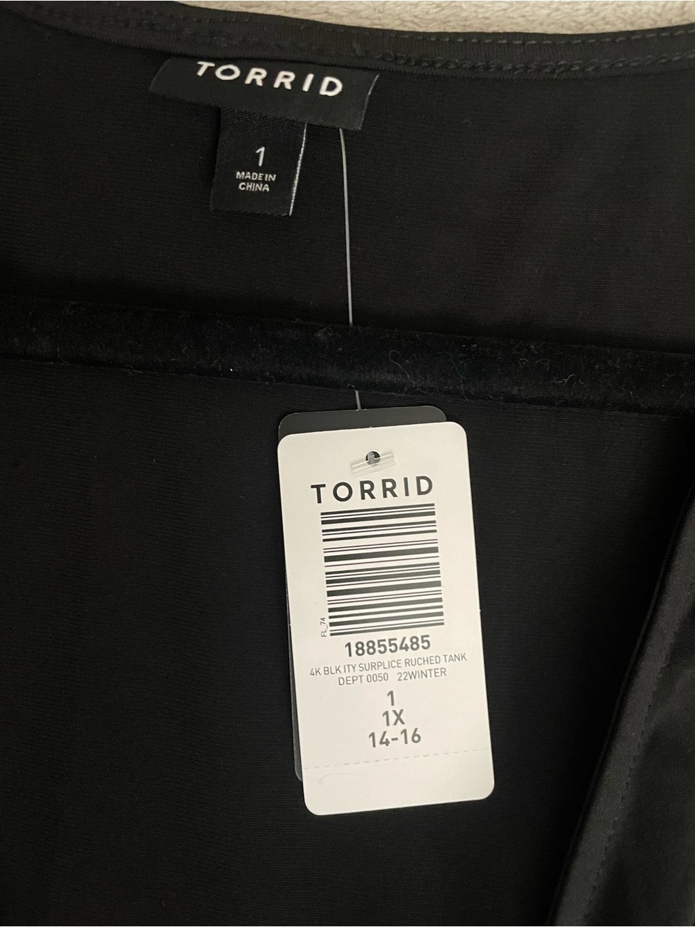 Torrid Black Surplice Sleeveless Ruched Tank 1X - Picture 7 of 8